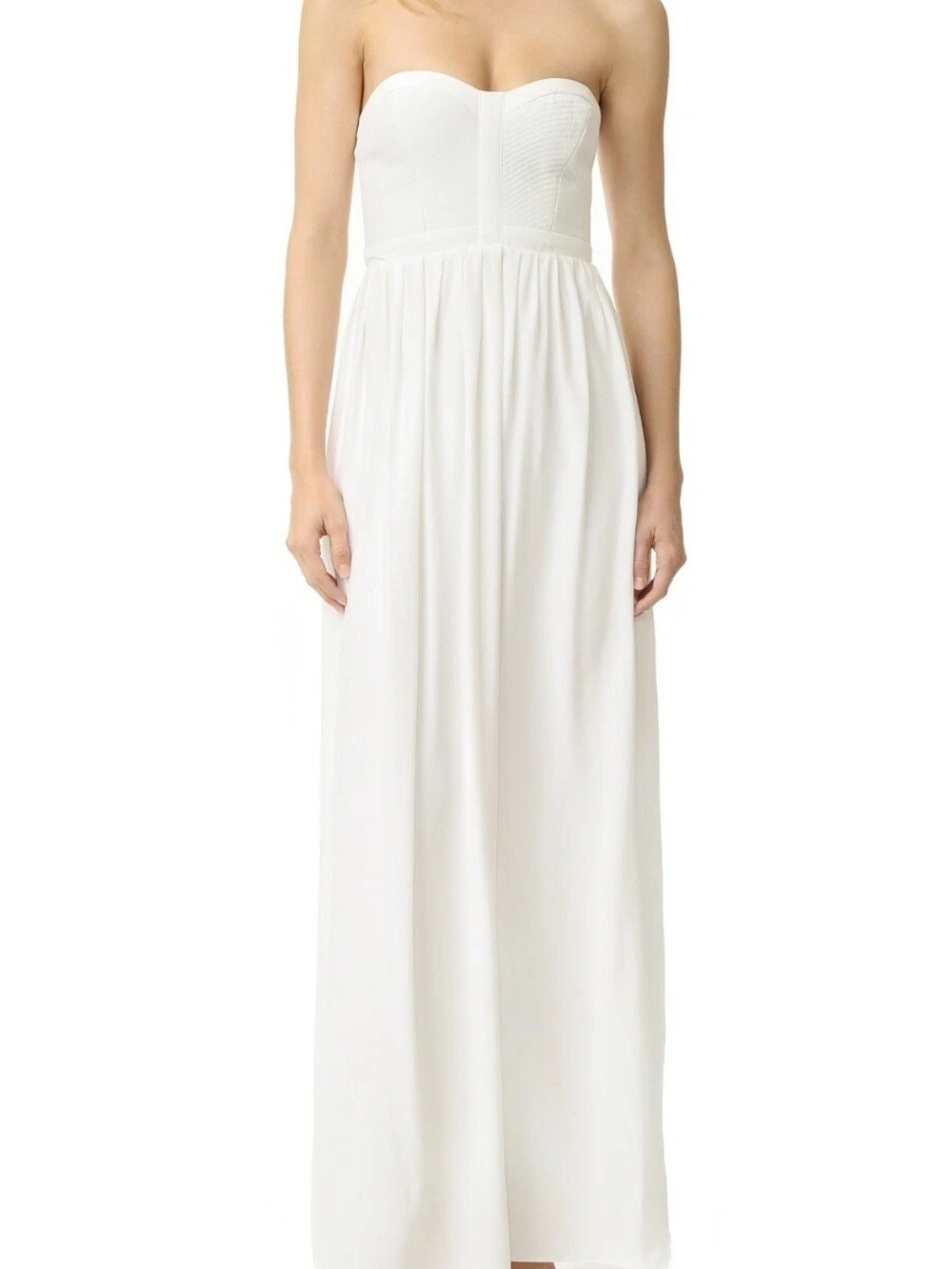 NWT PARKER Size L Ivory Bayou Strapless Silk Maxi Dress $308